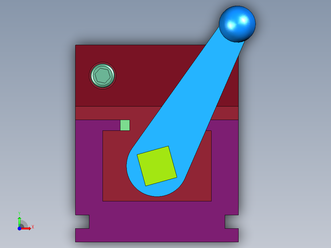 铣床手摇虎钳机构前视图