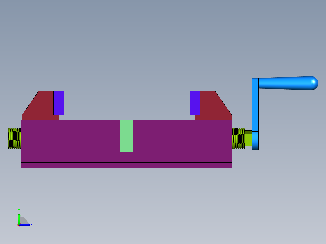 铣床手摇虎钳机构左视图