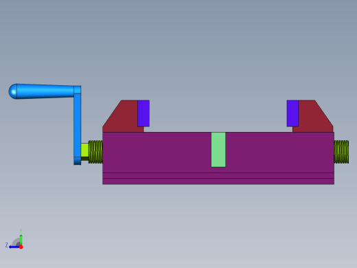铣床手摇虎钳机构右视缩略图