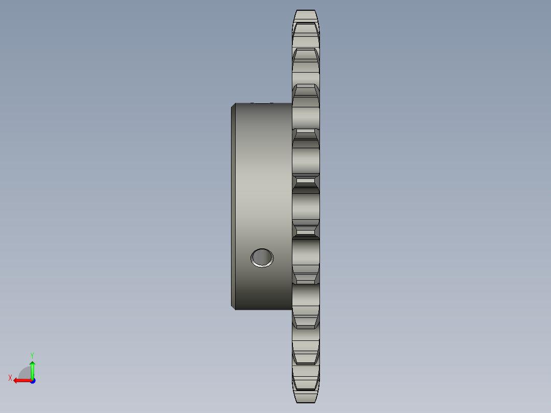 平移减速机链轮08B24齿后视图