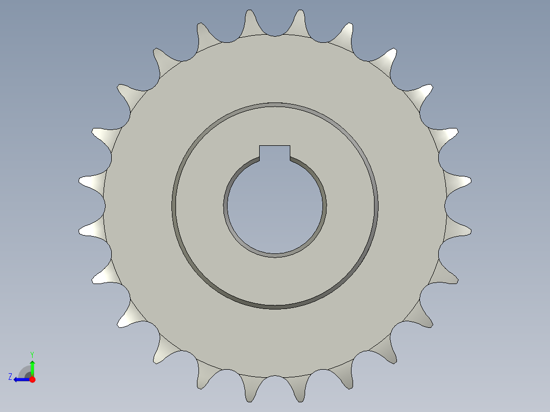 平移减速机链轮08B24齿右视图