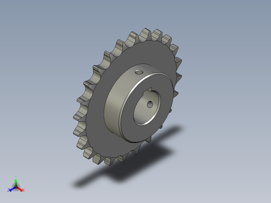 平移减速机链轮08B24齿正等轴测图