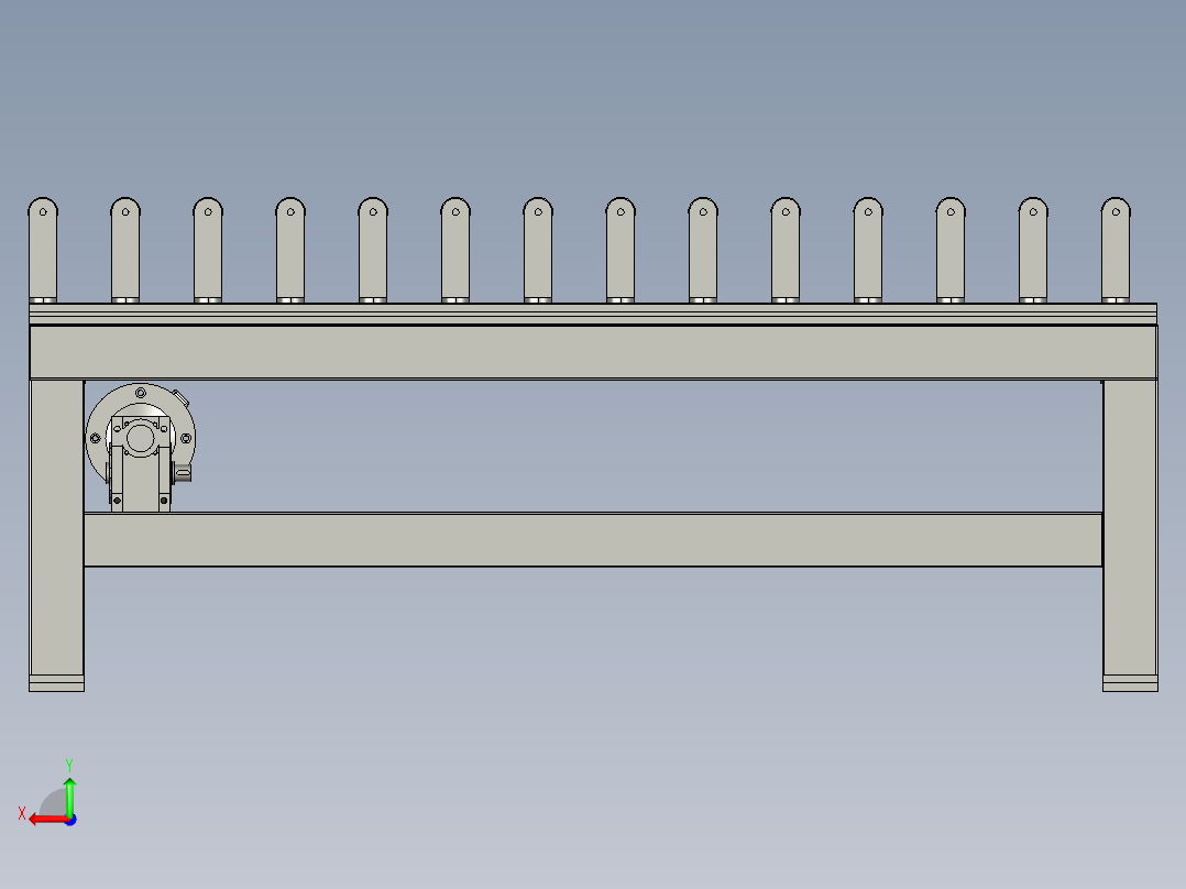 25米板材换向输送机后视图