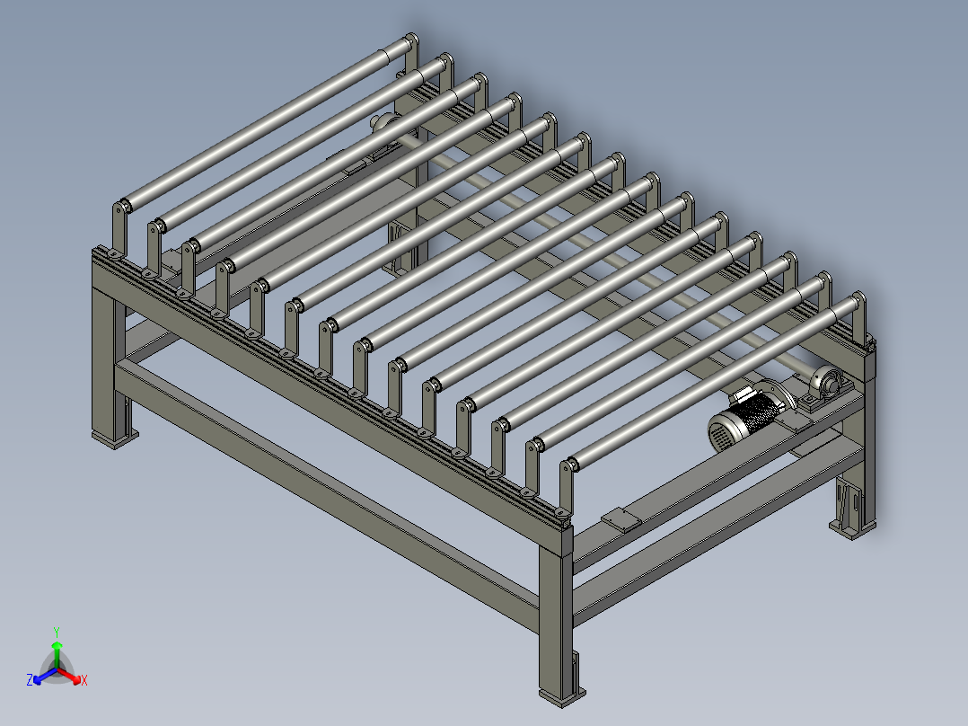 25米板材换向输送机正等轴测图