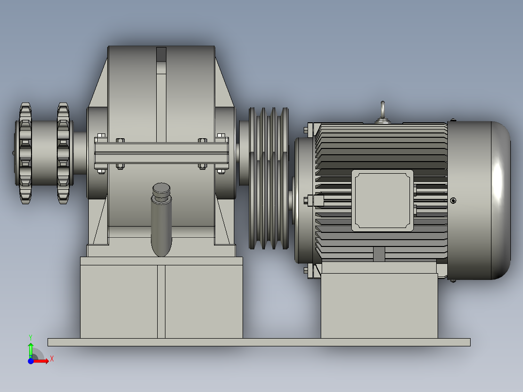 PZ3-MZ03-01D-00电机减速机总成D型前视图