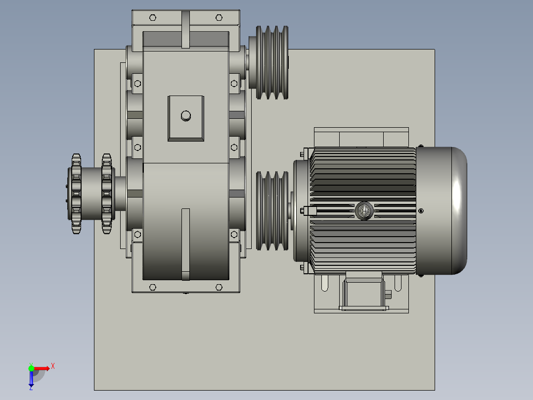 PZ3-MZ03-01D-00电机减速机总成D型俯视图