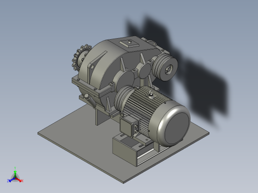 PZ3-MZ03-01D-00电机减速机总成D型正等轴测缩略图