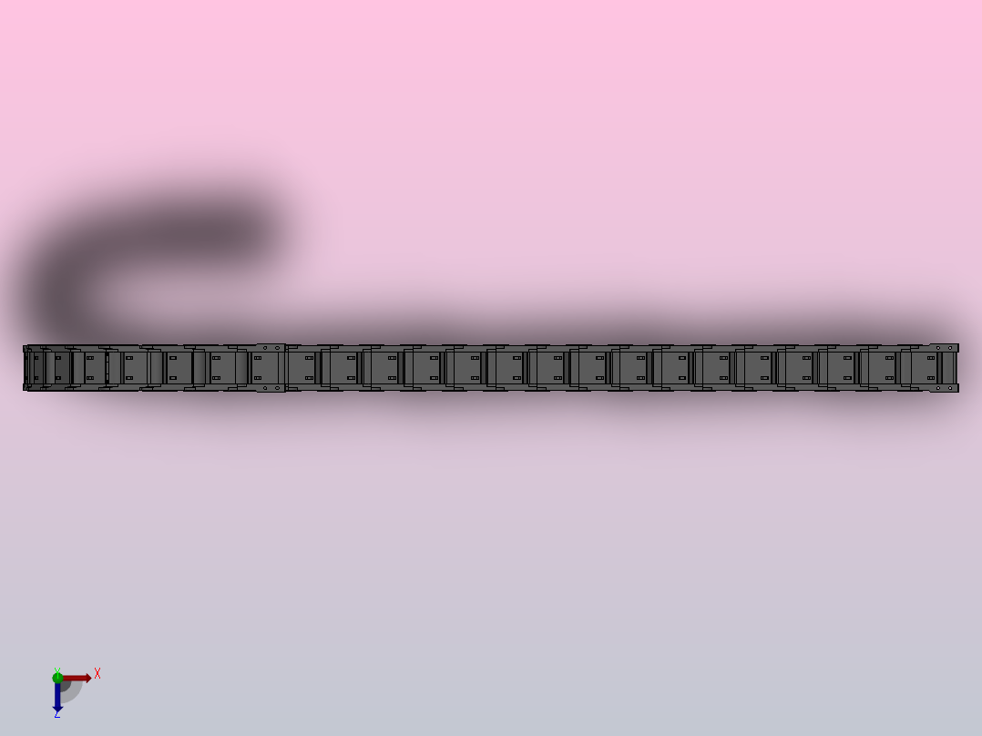 弯曲半径300内高45两侧打开型封闭式拖链[DMD45CD-45-60-300R-30]俯视图