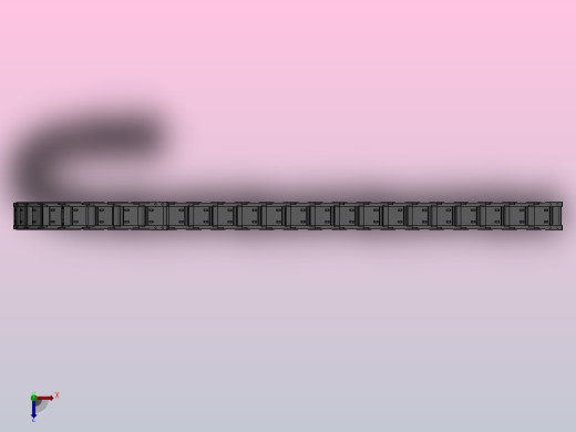 弯曲半径300内高45两侧打开型封闭式拖链[DMD45CD-45-60-300R-30]俯视缩略图