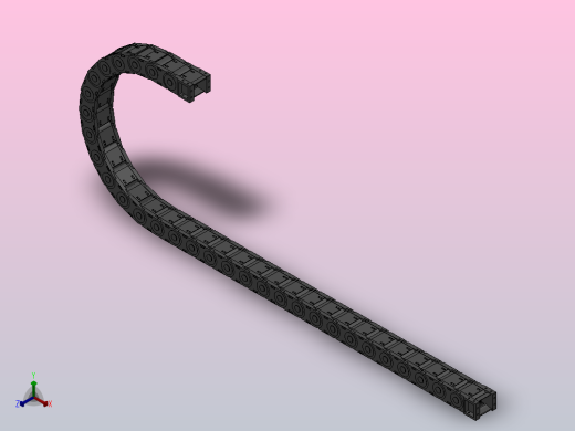 弯曲半径300内高45两侧打开型封闭式拖链[DMD45CD-45-60-300R-30]正等轴测缩略图