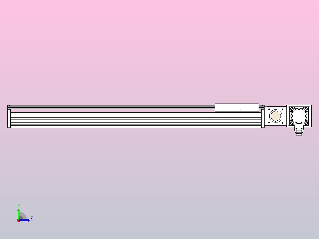 皮带直线轴半封闭可选导轨TPA-HNB-220D-176-L950-MR-C-P1K-N3左视图
