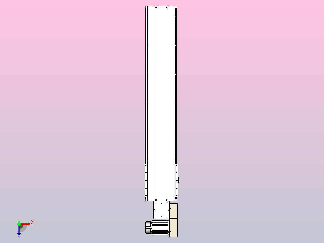 皮带直线轴半封闭可选导轨TPA-HNB-220D-176-L950-MR-C-P1K-N3俯视图
