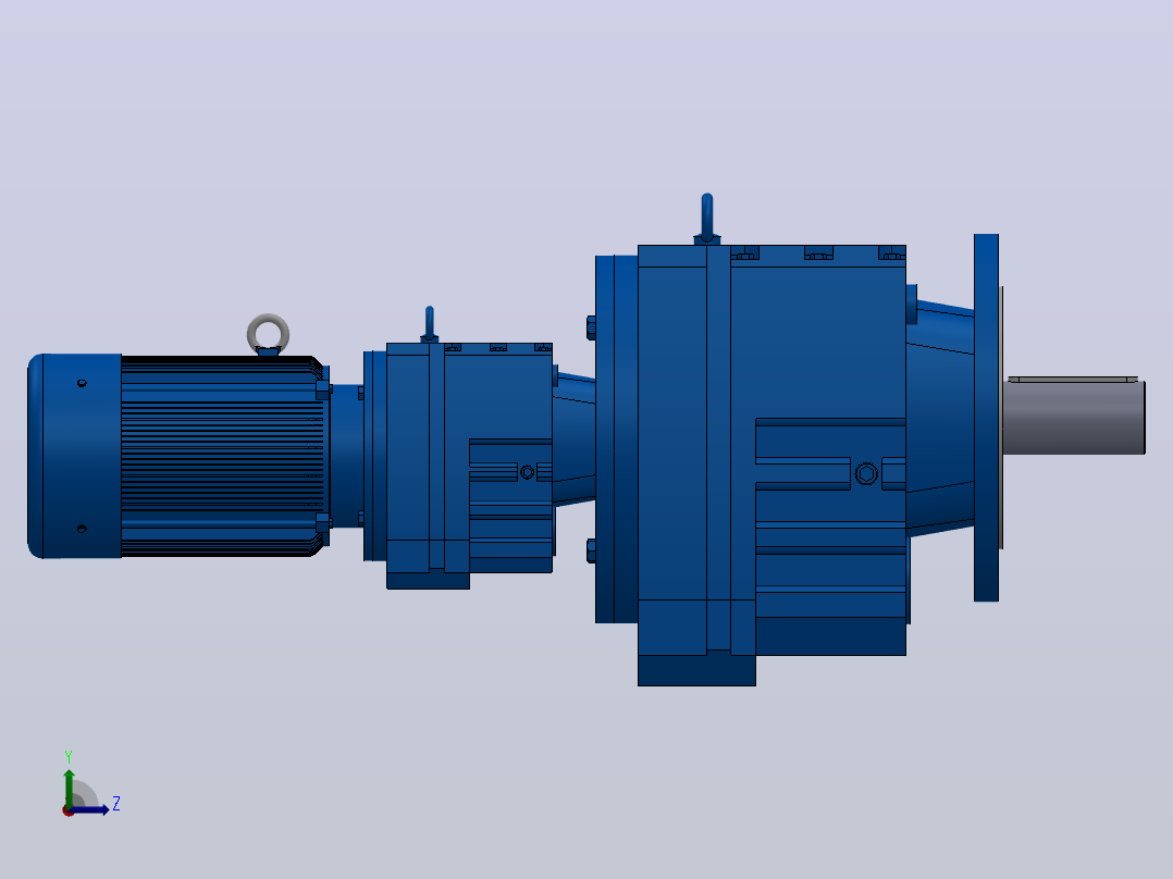 RF107R77法兰轴伸式组合型斜齿轮减速机RF107R77-Y1.5-4P-90L-M1-0°-Φ450左视图