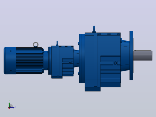 RF107R77法兰轴伸式组合型斜齿轮减速机RF107R77-Y1.5-4P-90L-M1-0°-Φ450左视缩略图