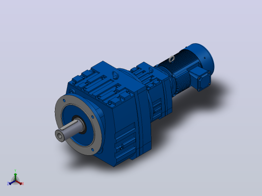 RF107R77法兰轴伸式组合型斜齿轮减速机RF107R77-Y1.5-4P-90L-M1-0°-Φ450正等轴测缩略图