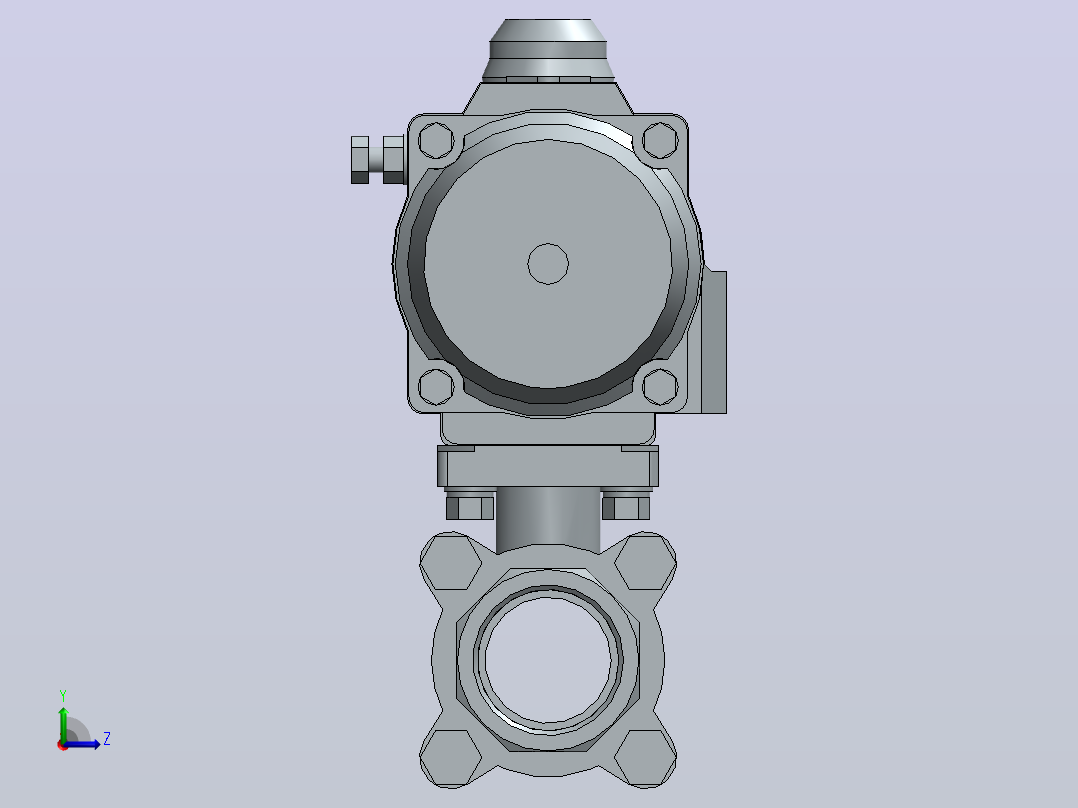 气动球阀8805_217266_2_2_and_3_2_way_ball_valve_with_pneumatic_rotary_actuator左视图