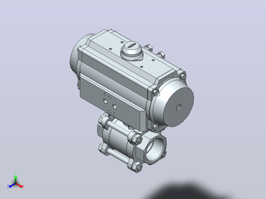 气动球阀8805_217266_2_2_and_3_2_way_ball_valve_with_pneumatic_rotary_actuator正等轴测缩略图