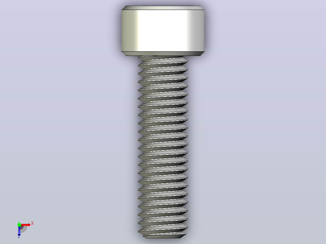 M6 x 1mm螺纹22mm长内六角螺钉.x_t俯视图