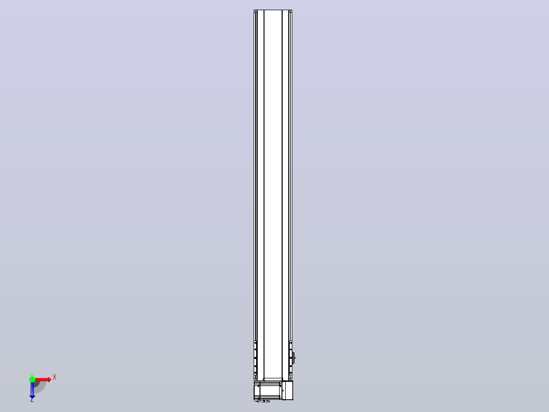 皮带直线轴半封闭可选导轨TPA-HNB-175D-140-L1400-RU-Y-P75-N3俯视图