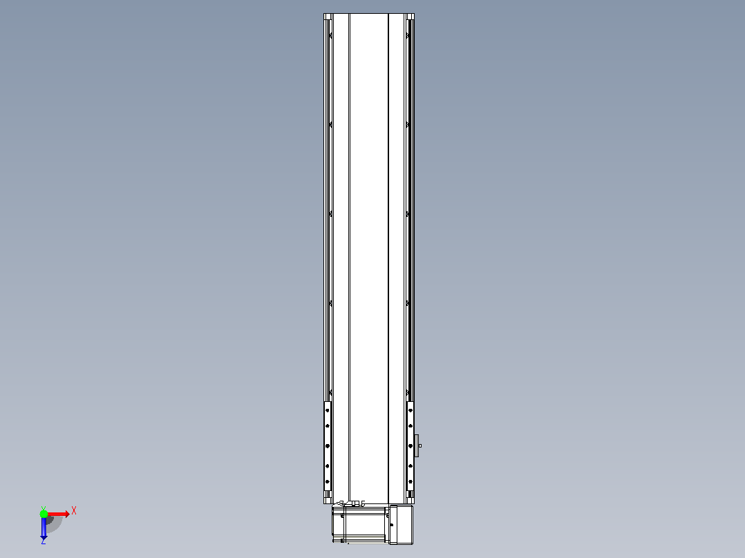 皮带直线轴半封闭可选导轨TPA-HNB-202D-140-L750-RU-C-P75-N3俯视图