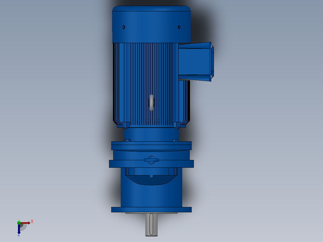RXF77法兰轴伸式安装斜齿轮减速机RX77-Y1.5-4P-90L-M1-0°-Φ200俯视图