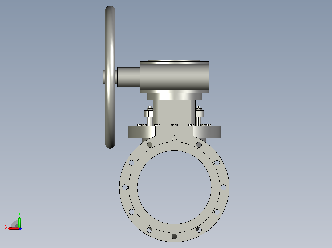 1.0MPa 上装偏心半球阀[300]后视图