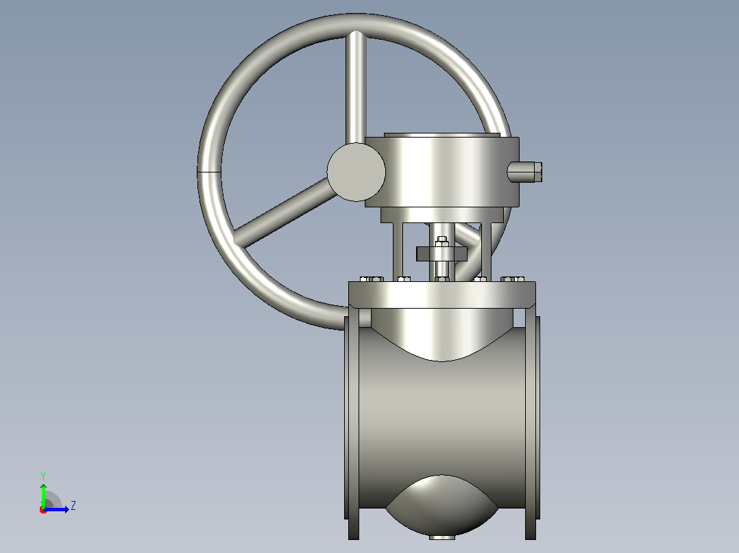 1.0MPa 上装偏心半球阀[300]左视图