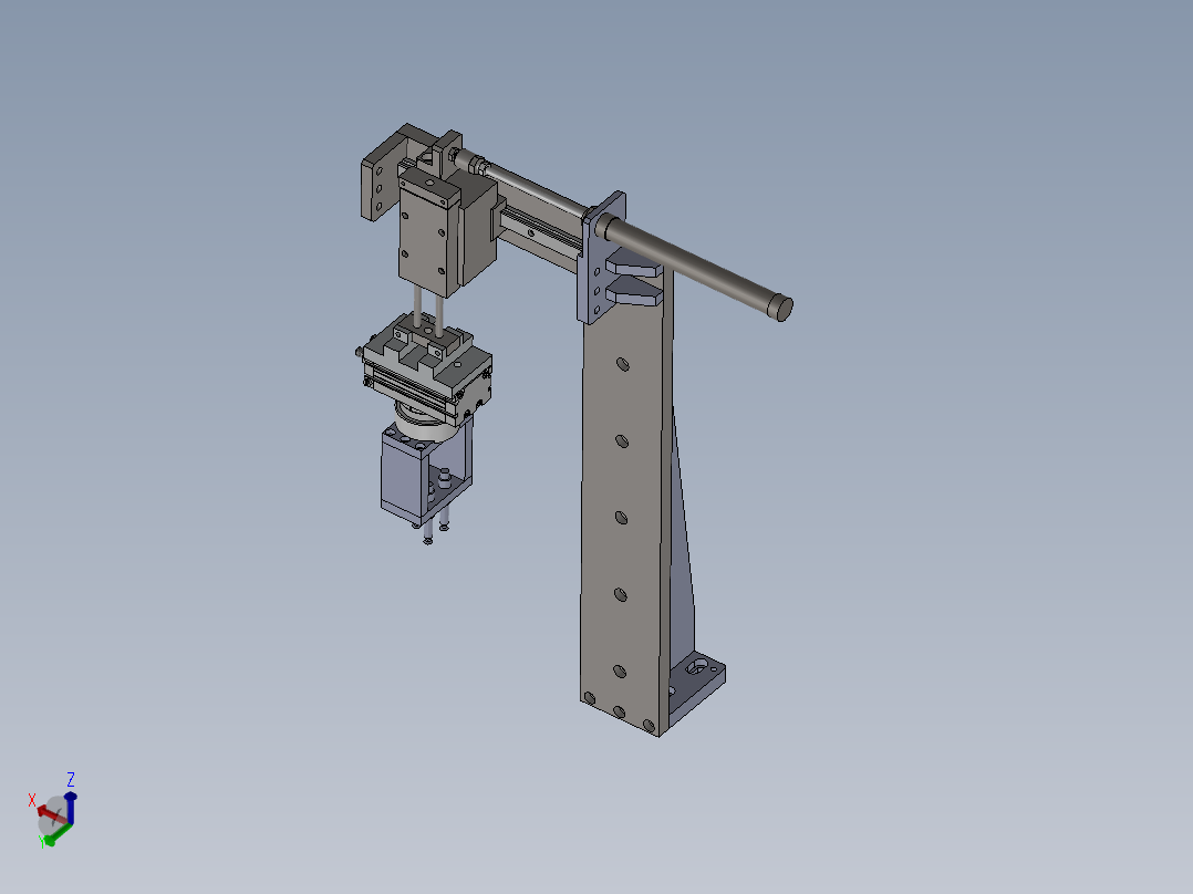 气缸上下料机械手带旋转气缸结构sw13可编辑