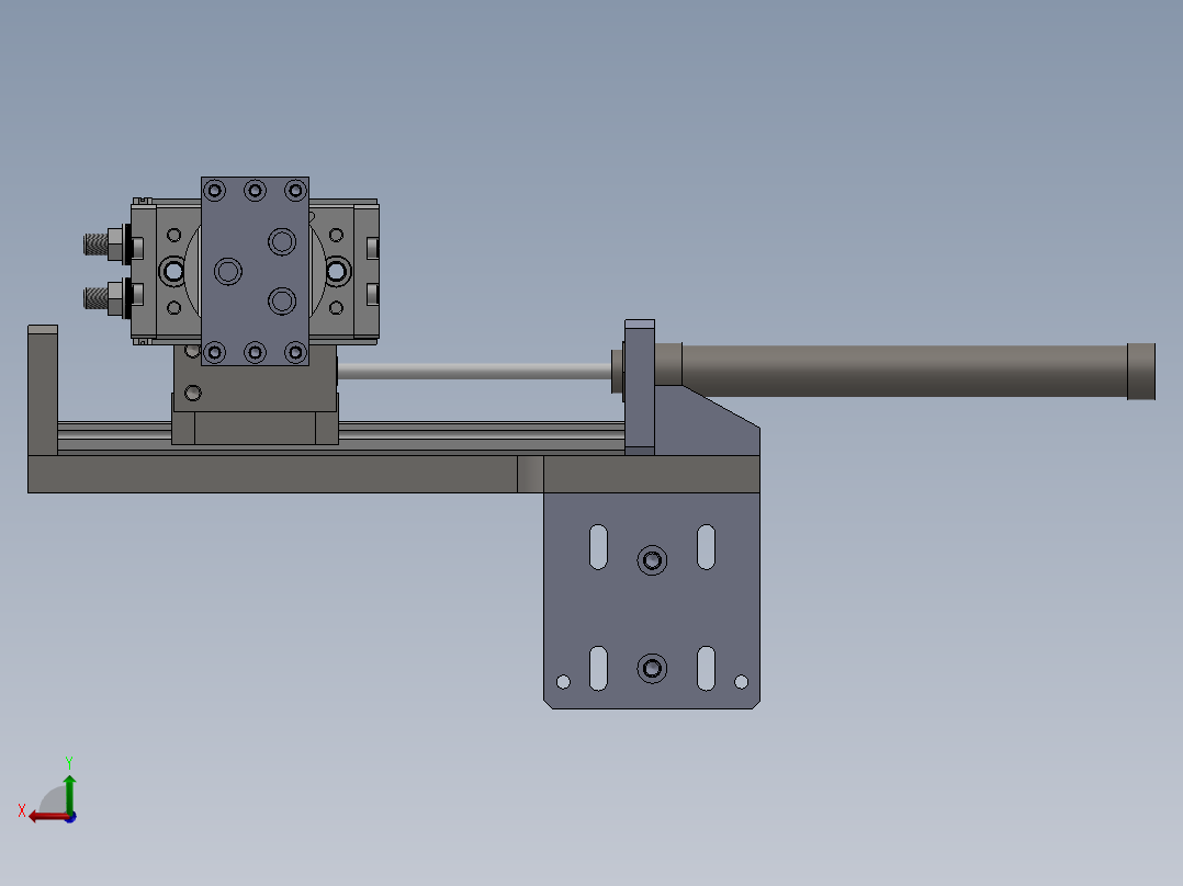 气缸上下料机械手带旋转气缸结构sw13可编辑后视图