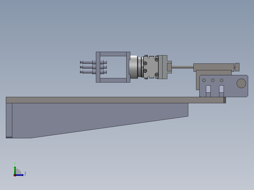 气缸上下料机械手带旋转气缸结构sw13可编辑左视图