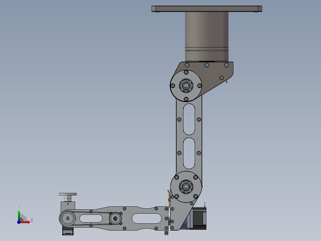 可生产的6轴机器人六轴机械臂（sw16可编辑+工程图+BOM）前视图