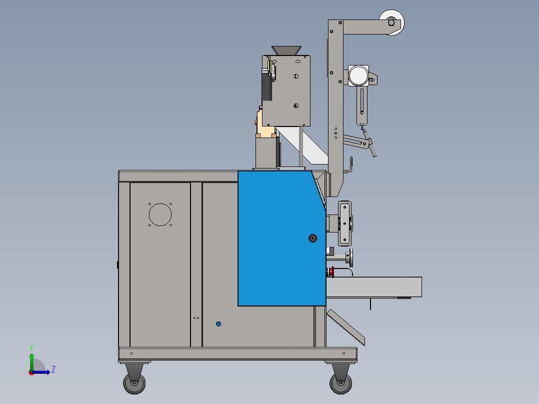 螺丝包装机螺丝螺母类包装机颗粒粉尘包装机3d图纸左视图