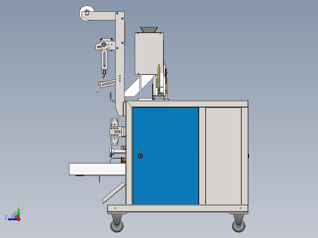 螺丝包装机螺丝螺母类包装机颗粒粉尘包装机3d图纸右视图