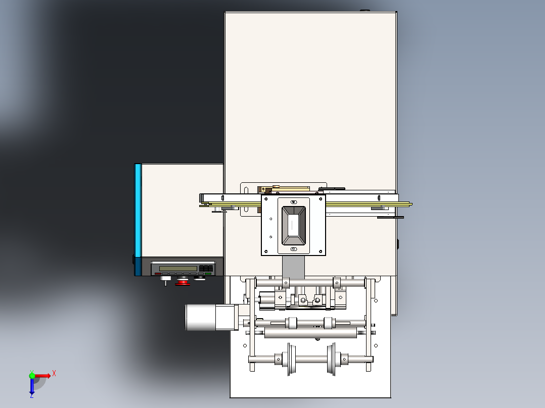 螺丝包装机螺丝螺母类包装机颗粒粉尘包装机3d图纸俯视图