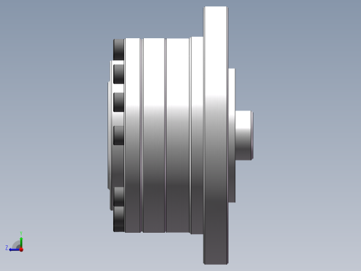 谐波减速器SolidWorks模型右视缩略图