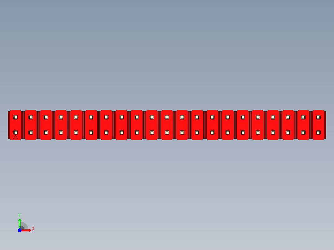 彩色公头100mil（2.54mm）系列-DS1021_red_2x21p_100mil_Type19_rev1.0前视图