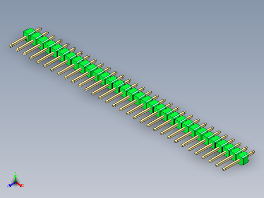 彩色公头100mil（2.54mm）系列-DS1021_green_1x32p_100mil_Type1_rev1.0