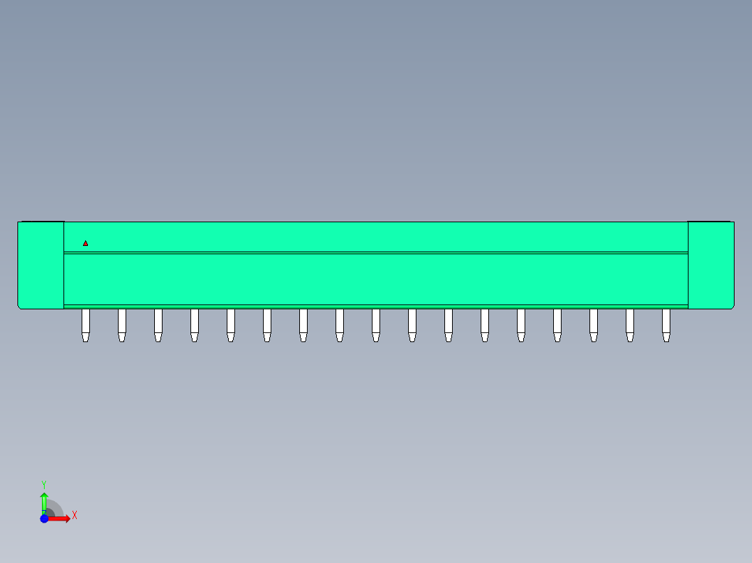 DEGSON 15EDG（公头） 3.81mm 螺钉锁紧，插拔式接线端子 FullPack-15EDGVM-3.81-17P-14-00AH前视图