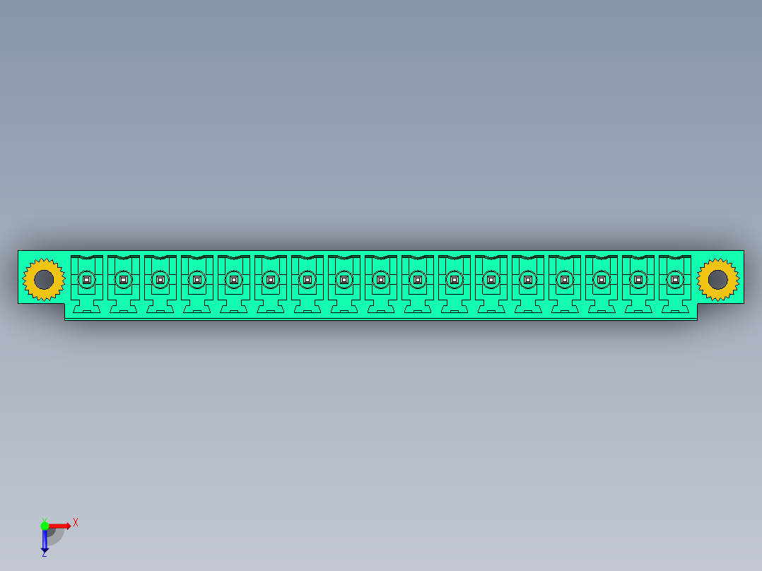 DEGSON 15EDG（公头） 3.81mm 螺钉锁紧，插拔式接线端子 FullPack-15EDGVM-3.81-17P-14-00AH俯视图
