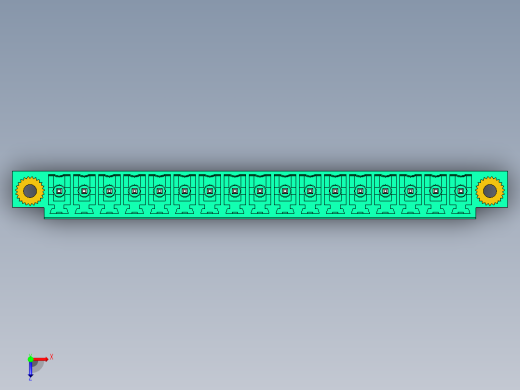 DEGSON 15EDG（公头） 3.81mm 螺钉锁紧，插拔式接线端子 FullPack-15EDGVM-3.81-17P-14-00AH俯视缩略图