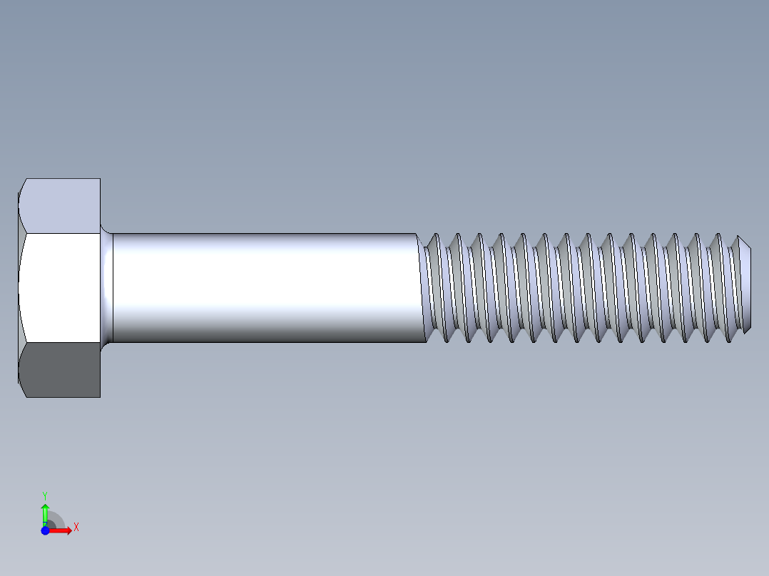UNC 六角螺栓-Hex Bolt 0.250-20 x 1.500前视图