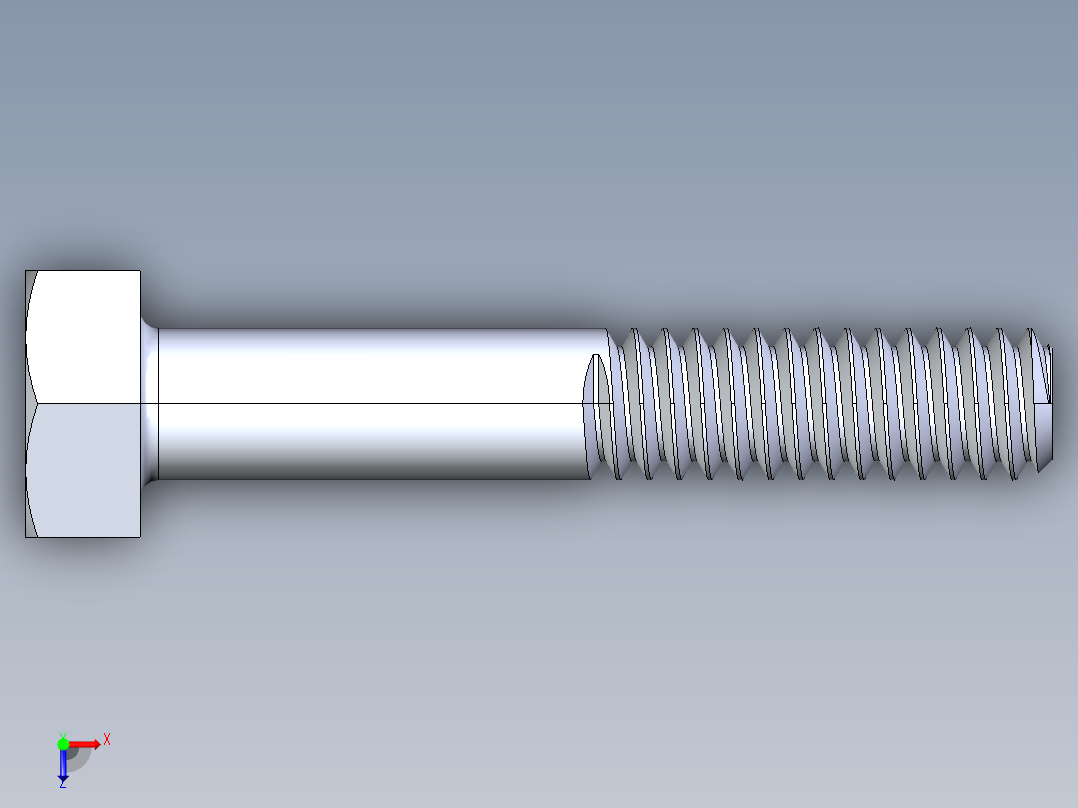 UNC 六角螺栓-Hex Bolt 0.250-20 x 1.500俯视图