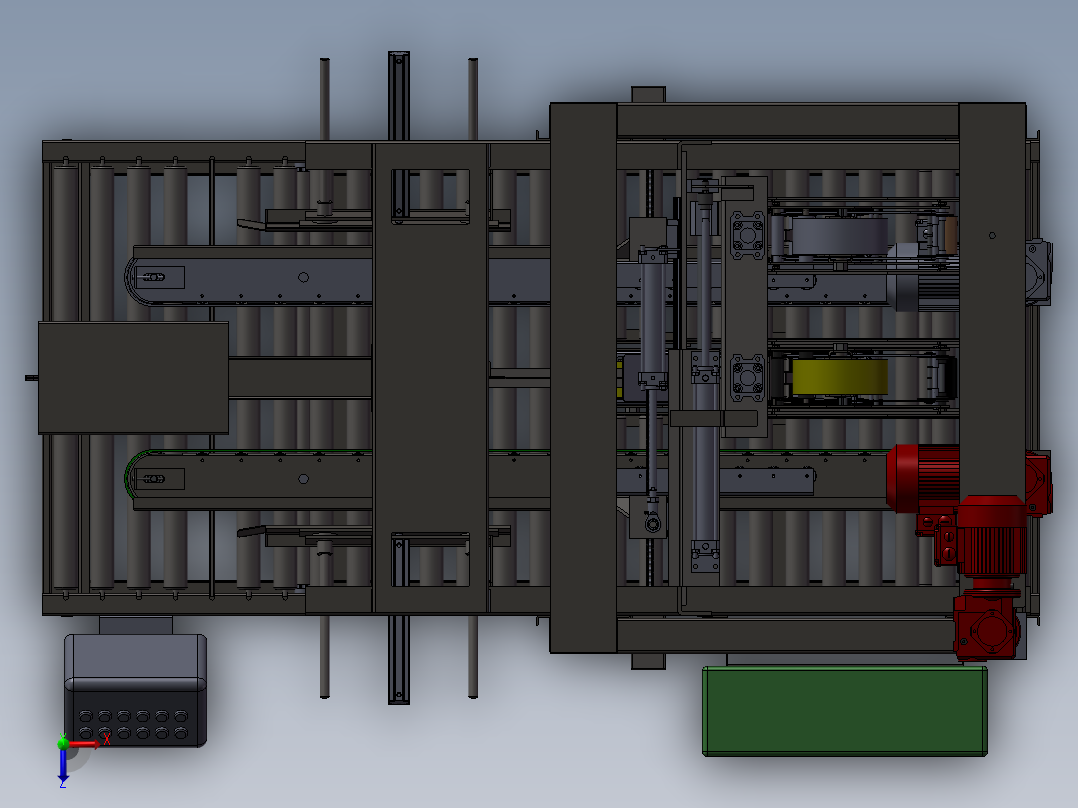 韩国全自动封箱机（上下驱动上下封）俯视图