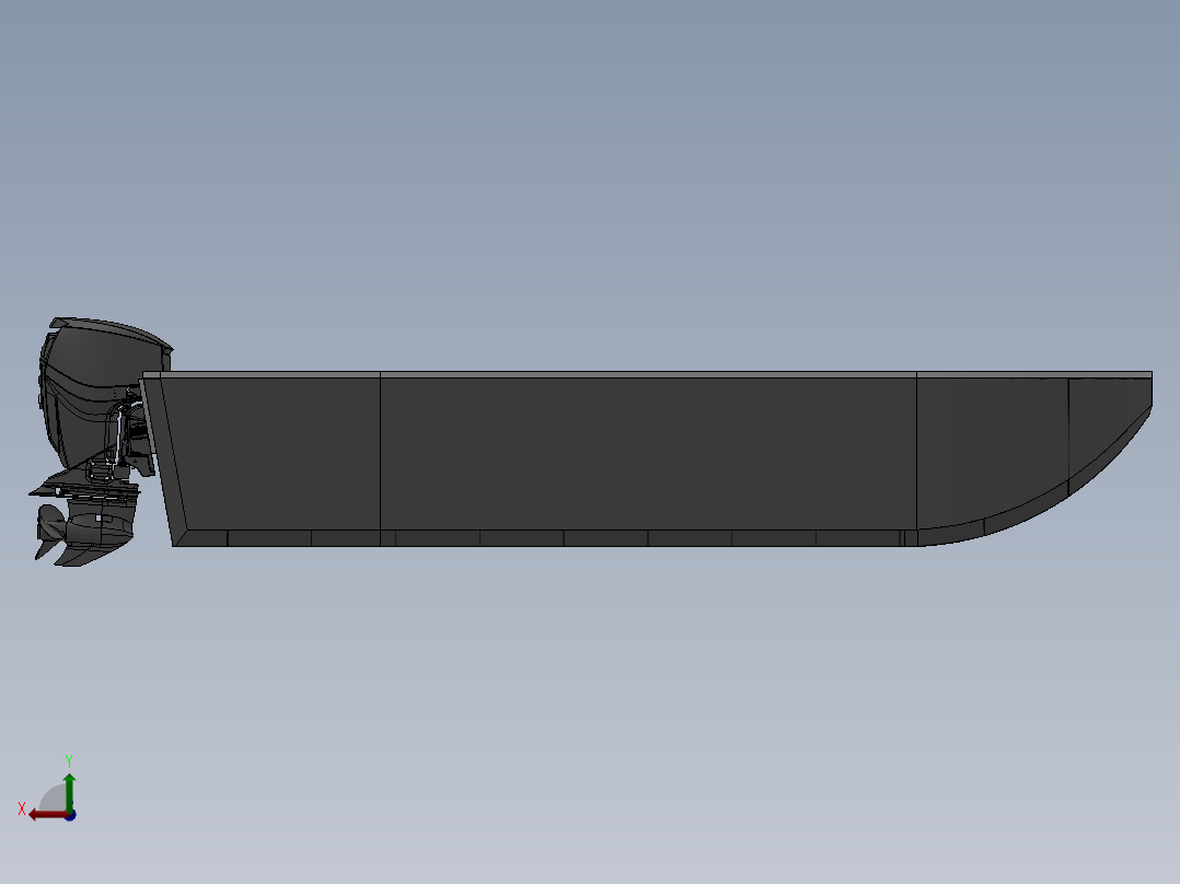 木质电动船设计模型151944===30后视图
