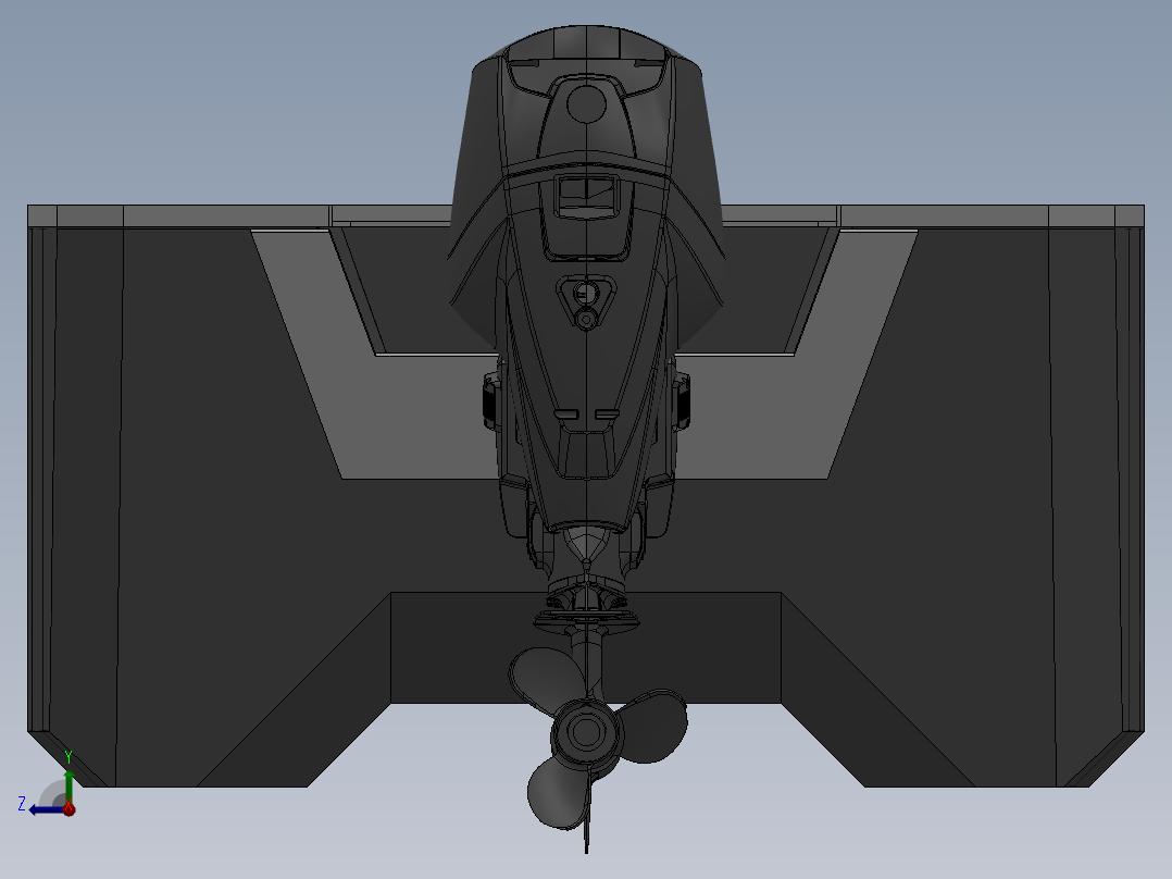 木质电动船设计模型151944===30右视图