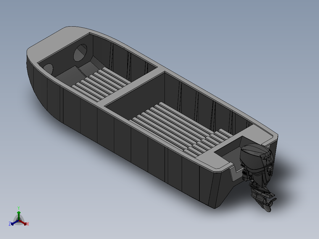 木质电动船设计模型151944===30正等轴测图