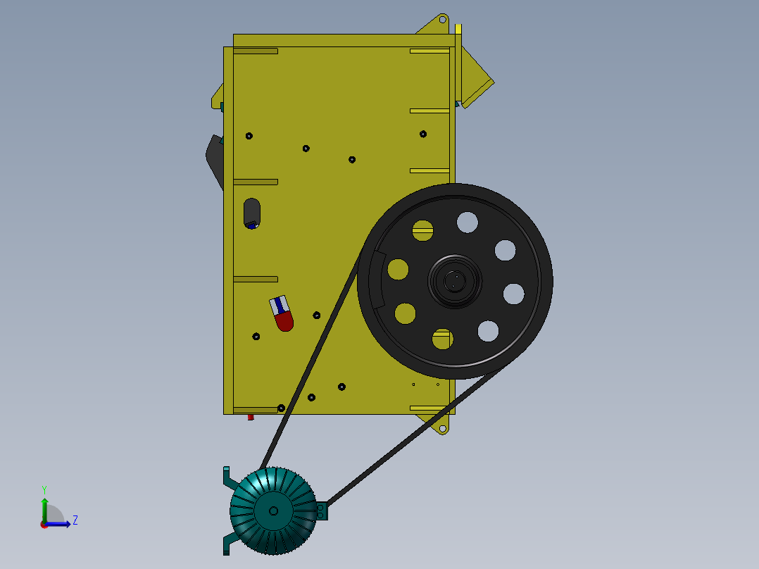 颚式破碎机传动系统左视图