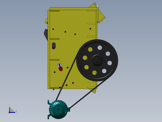 颚式破碎机传动系统左视缩略图