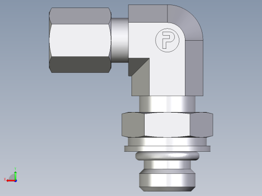 卡套式工业通用硬管接头EO_Adjustable_Locknut_elbow_WEE04LLM10X1ORCF后视缩略图