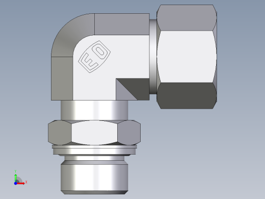 卡套式工业通用硬管接头EO_Adjustable_Locknut_elbow_WEE20ZSMCF前视缩略图